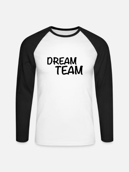 Dream Team - T-shirt baseball manches longues Homme - blanc/noir