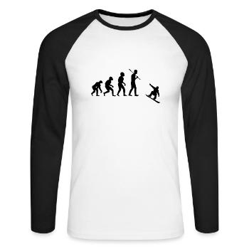 Snowboard Snowboarder - Unisex Baseballshirt langarm - Weiß/Schwarz - Vorne - Nik (191cm)