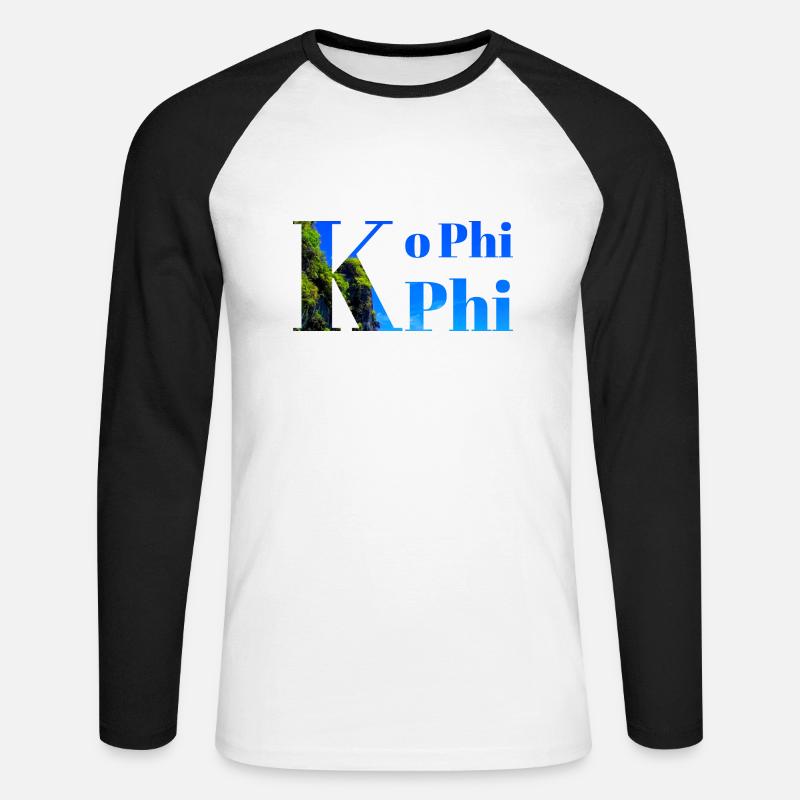Ko Phi Phi - Unisex Baseballshirt langarm - Weiß/Schwarz
