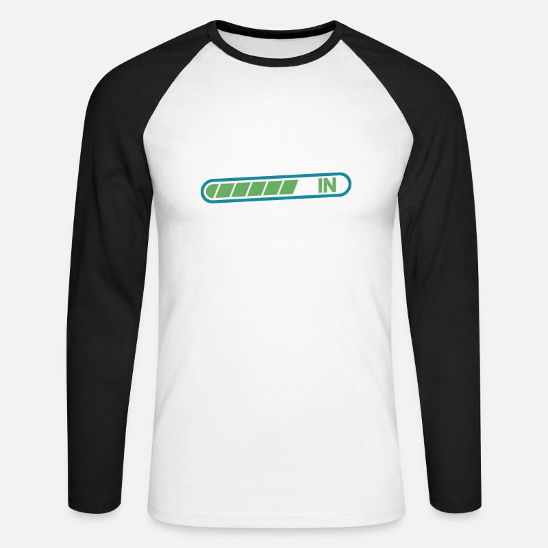 Downsizing In Progress 16 - Unisex Baseballshirt langarm - Weiß/Schwarz