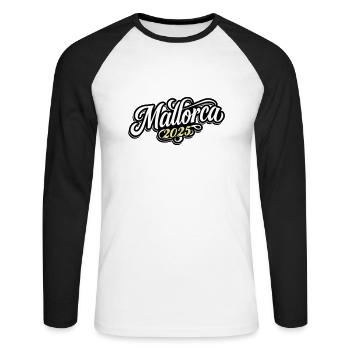 Mallorca 2025 - Unisex Long Sleeve Baseball T-Shirt - white/black - Front - Nik (191cm)