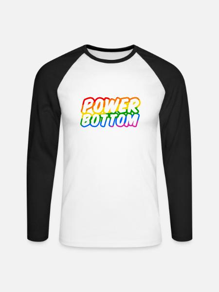 Power Bottom Shirt - Unisex Baseballshirt langarm - Weiß/Schwarz