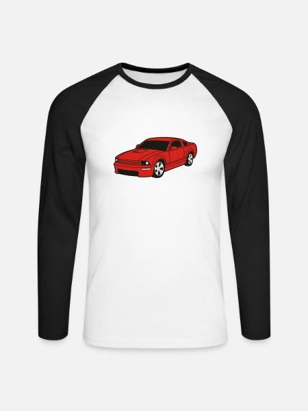 car - Unisex Baseballshirt langarm - Weiß/Schwarz