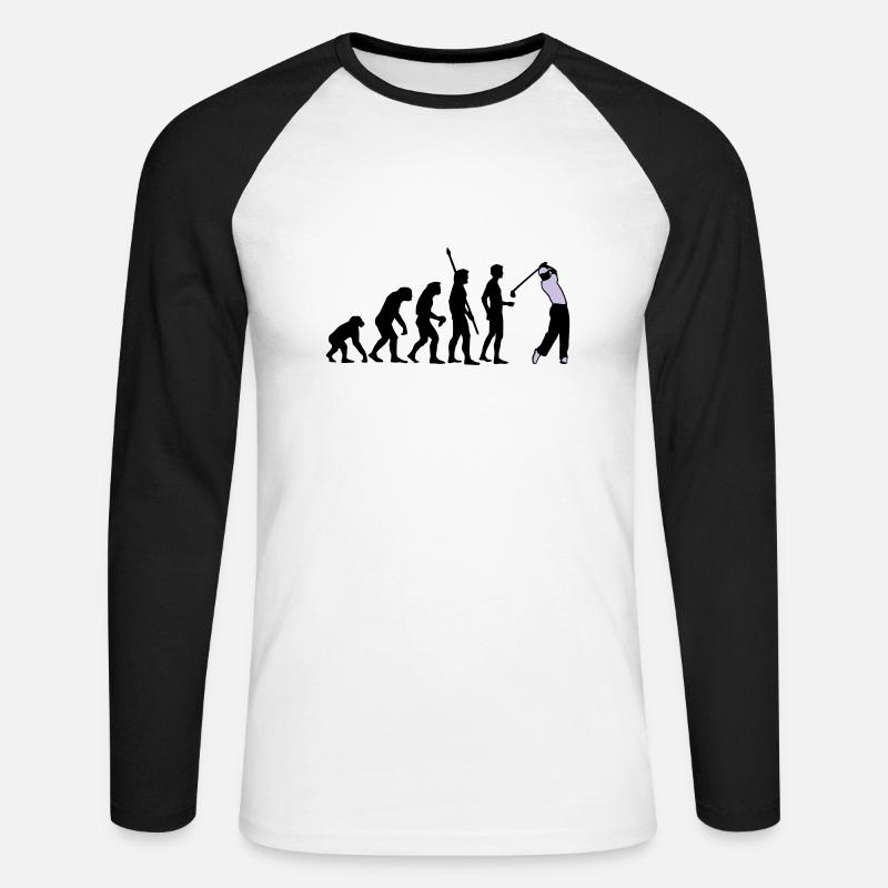 evolution_golf_b_2c - Unisex Long Sleeve Baseball T-Shirt - white/black