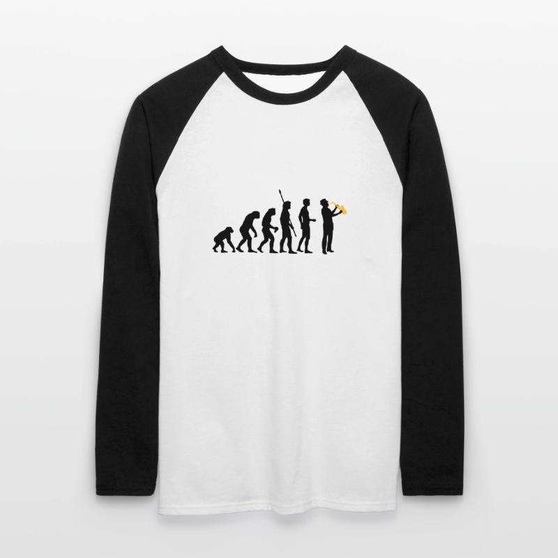 evolution_saxophon_a_2 Unisex Long Sleeve Baseball T-Shirt