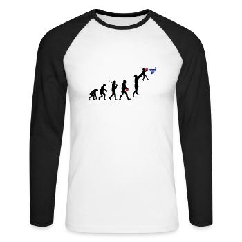 Evolution Basket daddy - T-shirt baseball manches longues Homme - blanc/noir - Devant - Nik (191cm)