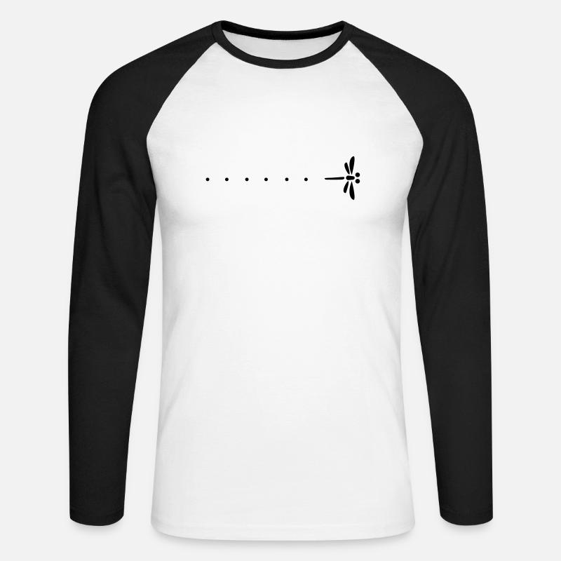 Passage libllule und Erstaunen - Unisex Baseballshirt langarm - Weiß/Schwarz