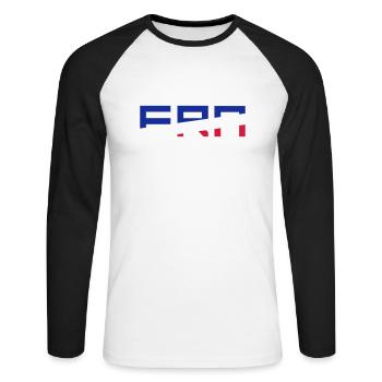 FRA flag France France colors blue white red - Unisex Long Sleeve Baseball T-Shirt - white/black - Front - Nik (191cm)