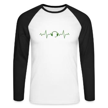 Heartbeat Headset Gaming Pulse - Unisex Long Sleeve Baseball T-Shirt - white/black - Front - Nik (191cm)