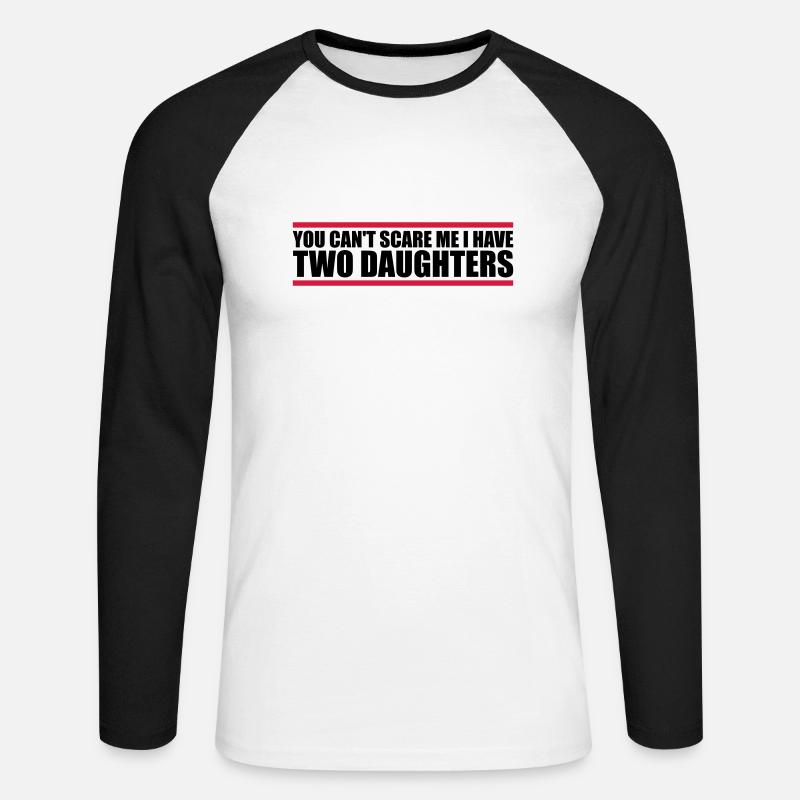 I have two daughters - Unisex Baseballshirt langarm - Weiß/Schwarz