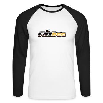 Ultimate Frisbee Bee - Unisex Long Sleeve Baseball T-Shirt - white/black - Front - Nik (191cm)