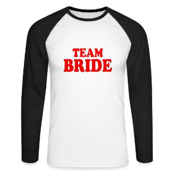 Équipe de la mariée - T-shirt baseball manches longues Homme - blanc/noir - Devant - Nik (191cm)