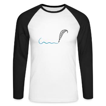 Feather writer author gift - Unisex Long Sleeve Baseball T-Shirt - white/black - Front - Nik (191cm)
