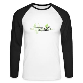 Road Bike Heartbeat - Unisex Long Sleeve Baseball T-Shirt - white/black - Front - Nik (191cm)