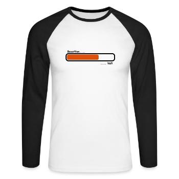besoffen - Unisex Baseballshirt langarm - Weiß/Schwarz - Vorne - Nik (191cm)