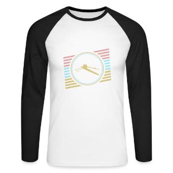 Rudern - Unisex Baseballshirt langarm - Weiß/Schwarz - Vorne - Nik (191cm)