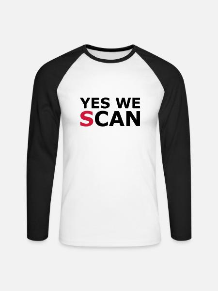 Yes we (s)can - Unisex Baseballshirt langarm - Weiß/Schwarz