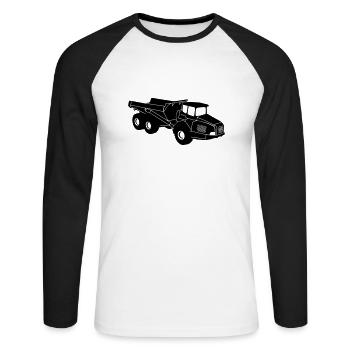 dumper Articulated hauler - Unisex Long Sleeve Baseball T-Shirt - white/black - Front - Nik (191cm)