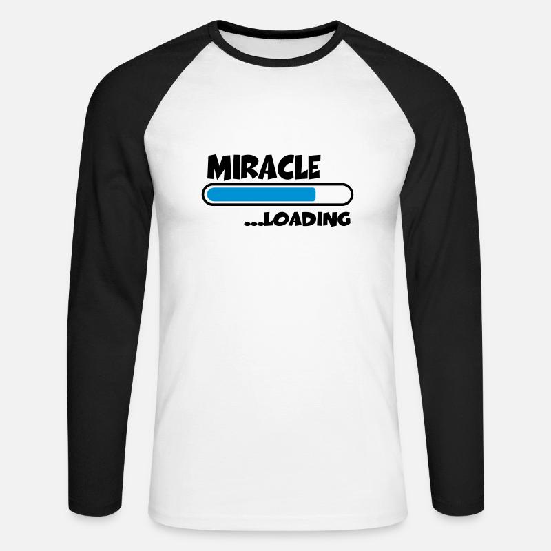 Miracle loading - Unisex Baseballshirt langarm - Weiß/Schwarz