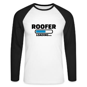 Dachdecker - Unisex Baseballshirt langarm - Weiß/Schwarz - Vorne - Nik (191cm)