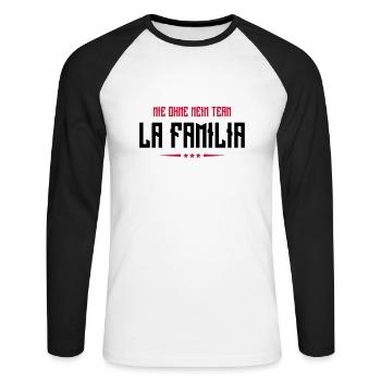 familia nie ohne mein team - Unisex Baseballshirt langarm - Weiß/Schwarz - Vorne - Nik (191cm)
