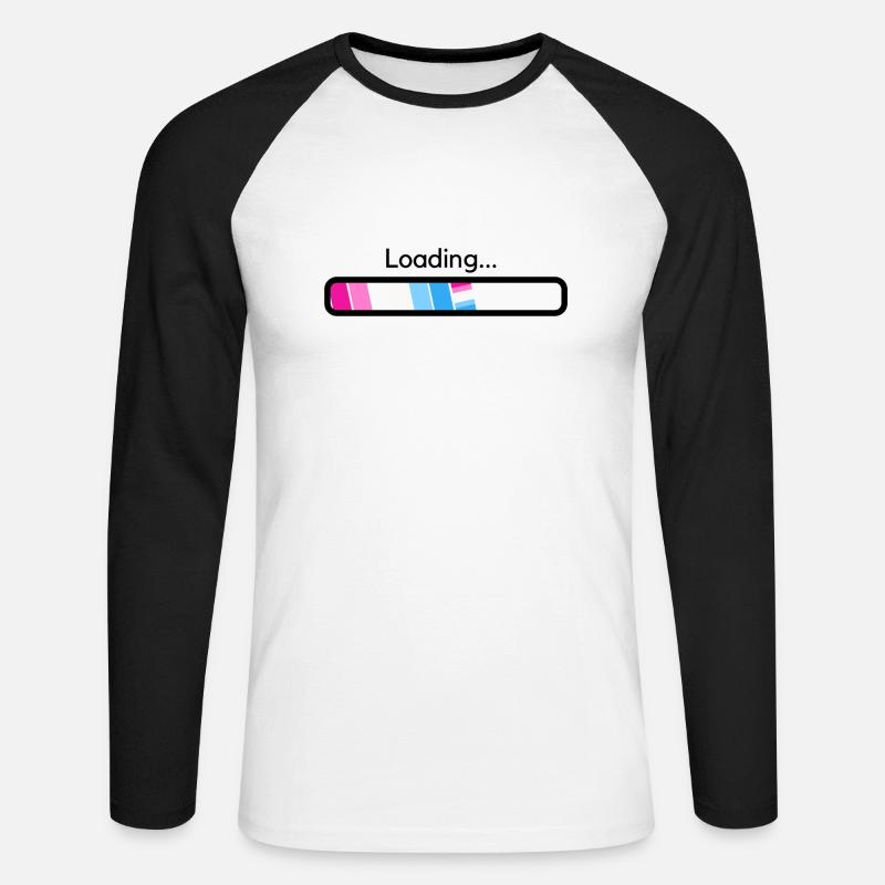 Trans energy Loading - Unisex Baseballshirt langarm - Weiß/Schwarz
