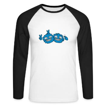 2 Crazy Friends - Unisex Long Sleeve Baseball T-Shirt - white/black - Front - Nik (191cm)