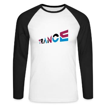 Music Trance Lettering Design - Unisex Long Sleeve Baseball T-Shirt - white/black - Front - Nik (191cm)