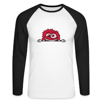 Nervous breakdown monster shield crazy - Unisex Long Sleeve Baseball T-Shirt - white/black - Front - Nik (191cm)