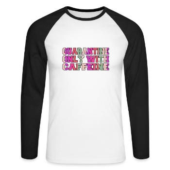Cappuccino présent Idée actuelle Bureau tasse fatiguée - T-shirt baseball manches longues Homme - blanc/noir - Devant - Nik (191cm)