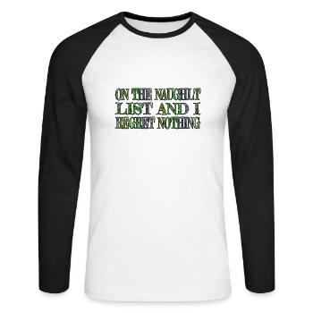 Dinosaurs Animal Dino Dinosaur Lover - Unisex Long Sleeve Baseball T-Shirt - white/black - Front - Nik (191cm)