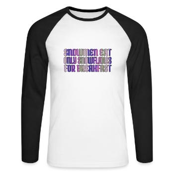 Dinosaur Tshirt Dinosaurs Santa Beards Fun - Unisex Long Sleeve Baseball T-Shirt - white/black - Front - Nik (191cm)