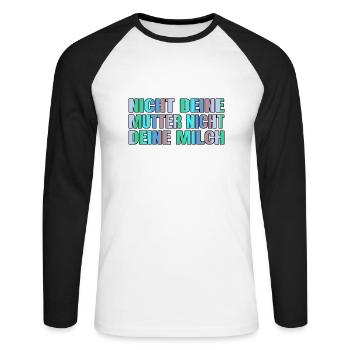 weihnachten pro vegan geek vegan lustig bday - Unisex Baseballshirt langarm - Weiß/Schwarz - Vorne - Nik (191cm)