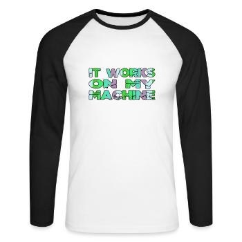 health informatics specialist shirts gift idea - Unisex Baseballshirt langarm - Weiß/Schwarz - Vorne - Nik (191cm)
