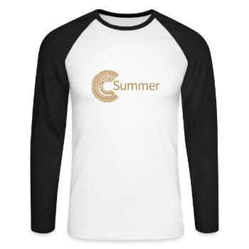 Pour Buzzer - T-shirt baseball manches longues Homme - blanc/noir - Devant - Nik (191cm)