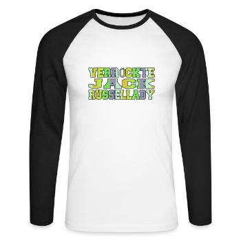 Chien race Cool Terrier caniche citation drôle - T-shirt baseball manches longues Homme - blanc/noir - Devant - Nik (191cm)