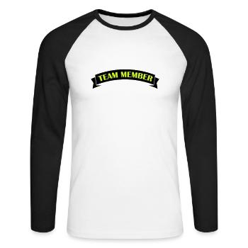 Équipier - T-shirt baseball manches longues Homme - blanc/noir - Devant - Nik (191cm)