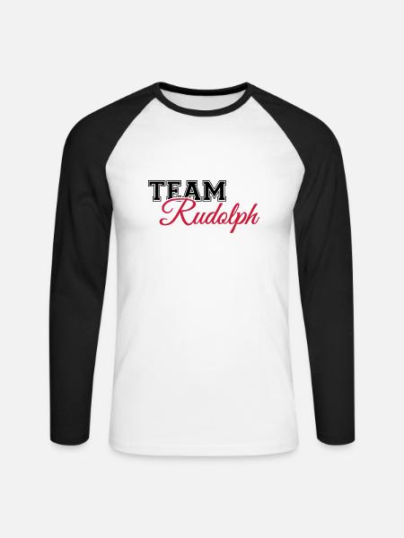 Team Rudolph - Unisex Baseballshirt langarm - Weiß/Schwarz