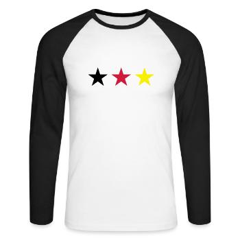 Germany star - Unisex Long Sleeve Baseball T-Shirt - white/black - Front - Nik (191cm)