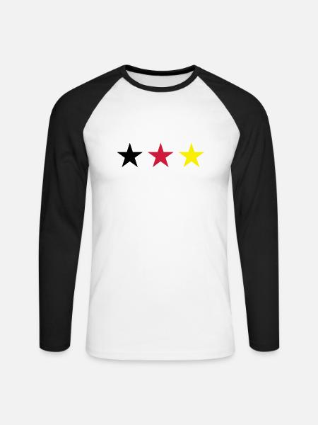 Germany star - Unisex Long Sleeve Baseball T-Shirt - white/black