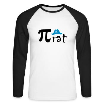 Pirat Pi rat - Unisex Baseballshirt langarm - Weiß/Schwarz - Vorne - Nik (191cm)