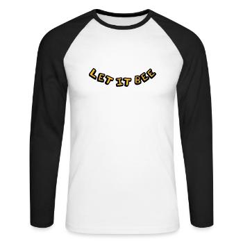 Let It Bee Imker Logo - Unisex Baseballshirt langarm - Weiß/Schwarz - Vorne - Nik (191cm)