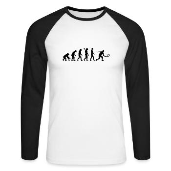 Racquetball - Unisex Baseballshirt langarm - Weiß/Schwarz - Vorne - Nik (191cm)