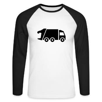 Camion poubelle - T-shirt baseball manches longues Homme - blanc/noir - Devant - Nik (191cm)