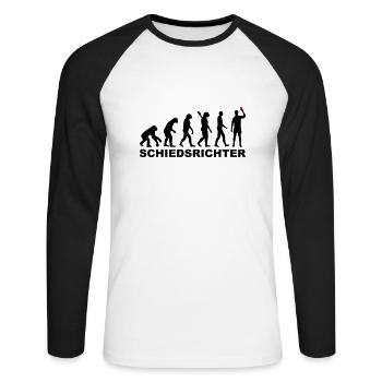 Schiedsrichter - Unisex Baseballshirt langarm - Weiß/Schwarz - Vorne - Nik (191cm)