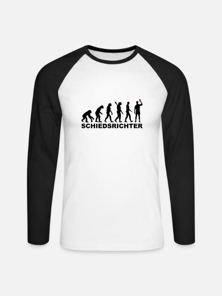 Schiedsrichter - Unisex Baseballshirt langarm - Weiß/Schwarz