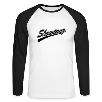 Showtanz - Unisex Baseballshirt langarm - Weiß/Schwarz - Vorne - Nik (191cm)