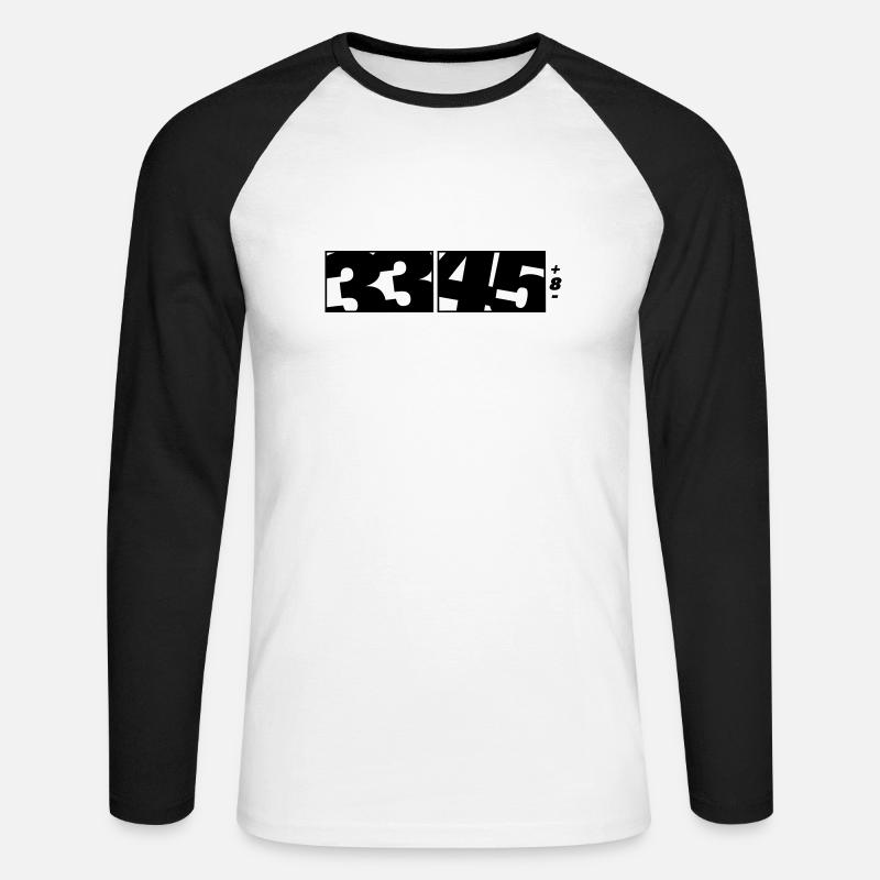 33/45 DJ Logo (1f) - Unisex Baseballshirt langarm - Weiß/Schwarz
