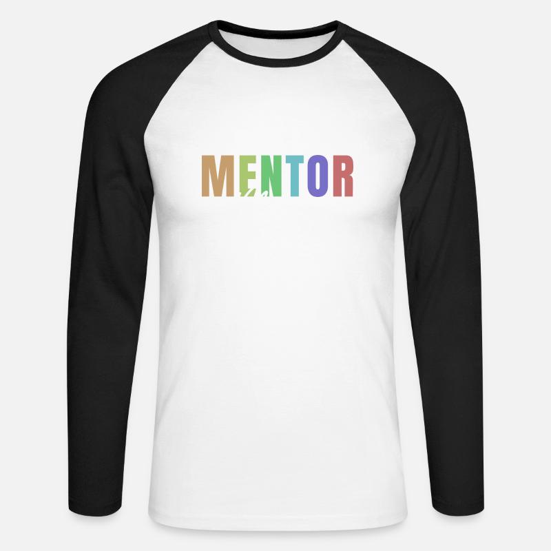 Geld Förderer Mentor - Unisex Baseballshirt langarm - Weiß/Schwarz