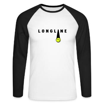 tennis - Unisex Baseballshirt langarm - Weiß/Schwarz - Vorne - Nik (191cm)